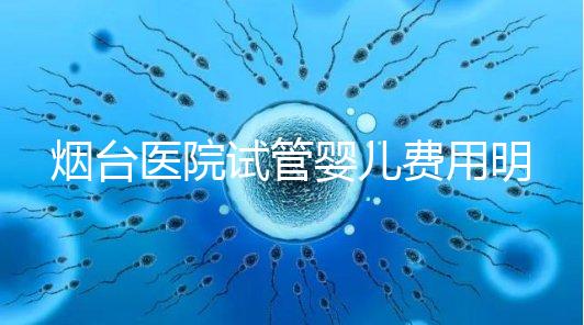 煙臺醫院試管嬰兒費用明細,各流程都要花多少錢心中有數